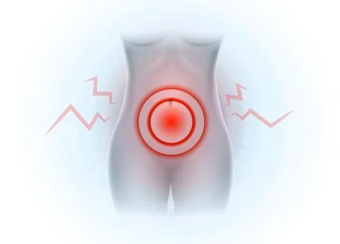 Abdominal pain Ilustração Stock