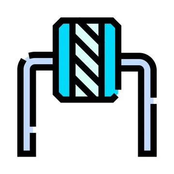 Abdominal roller exercise equipment line icon Illustration