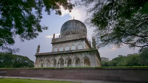 Abdullah Qutb Shah’s Tomb Surrounded by Greenery of Ibrahim Bhagh in Hyderabad Stock Footage 296596499