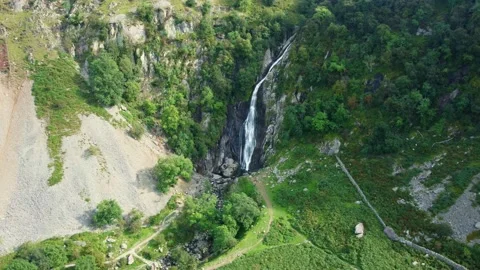 Aber Falls Orbit Stock Footage 163660279