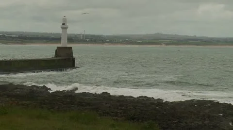 Aberdeen lighthouse Stock Footage 12617383
