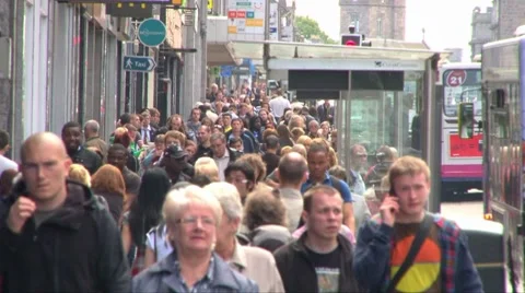 Aberdeen Pedestrians Stock Footage 8358335