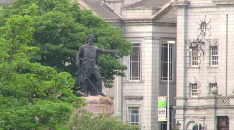 Aberdeen Wallace Statue Stock Footage 8358372