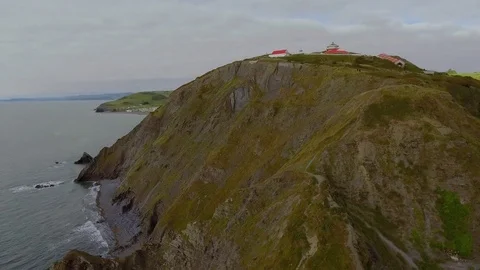 Aberysthwyth Cliff Low Water Pass Stock Footage 84177601