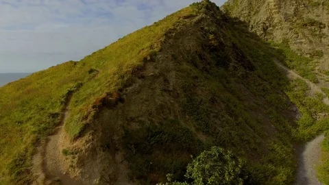 Aberysthwyth Raising from Single Trail Stock Footage 84180860