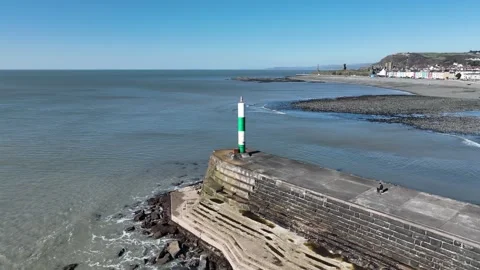 Aberystwyth Harbour Pier Stock-Footage 264848260
