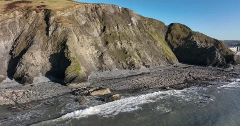 Aberystwyth sea cliffs Stock-Footage 264849213
