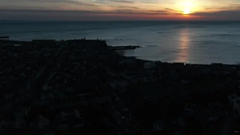 Aberystwyth sunset timelpase Stock Footage 264844983