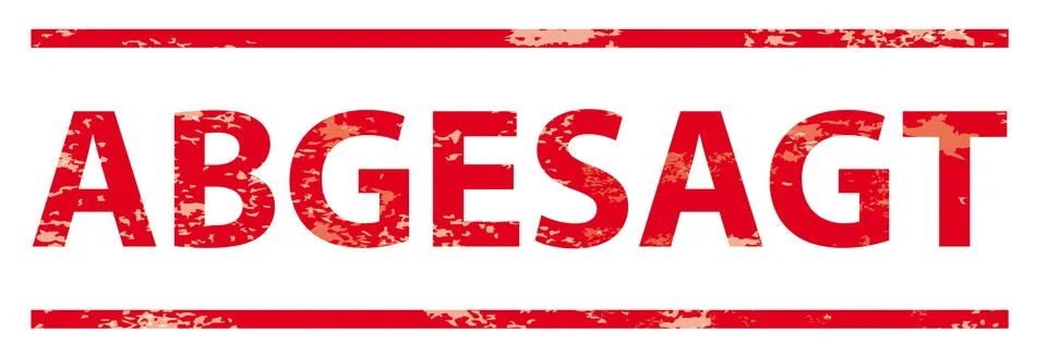 Abgesagt Red Text Header Stock Illustration