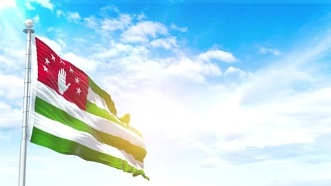 Abhkazia flag Waving Stock Footage 323927853
