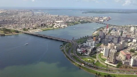Abidjan plateau bridges Stock Footage