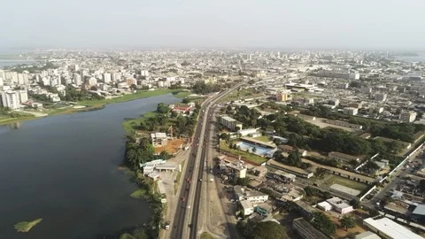 Abidjan riviera laguna Stock Footage