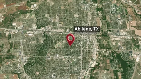 Abilene City Map Zoom (TX, USA) from Space to Earth 스톡 동영상 295353450