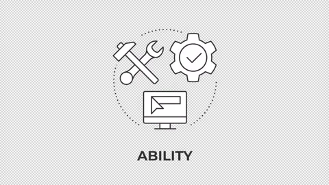 Ability animated line concept icon Stock Footage 345258279