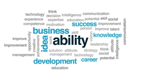 Ability animated word cloud. Kinetic typography. Stock Footage 98309777