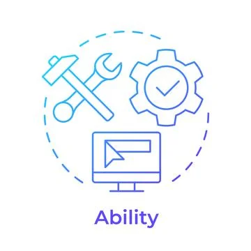 Ability blue gradient concept icon Stock Illustration
