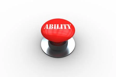 Ability on digitally generated red push button Stock Illustration