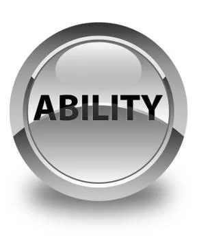 Ability glossy white round button Stock Illustration