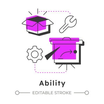 Ability modern linear concept icon Stock Illustration