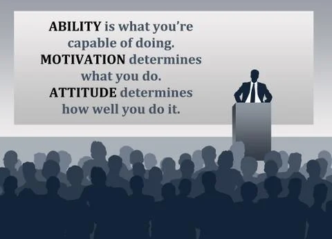 Ability motivation attitude Illustrazione stock