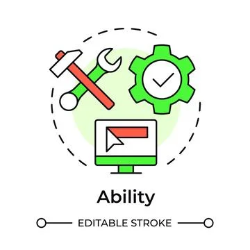 Ability multi color concept icon Stock Illustration