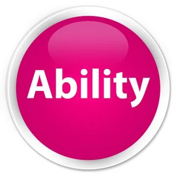 Ability premium pink round button Illustrazione stock