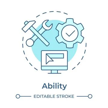 Ability soft blue concept icon Stock Illustration