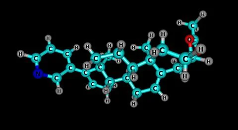 Abiraterone molecular structure isolated on black Stock Illustration