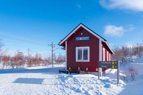 Abisko train station Stock Photos