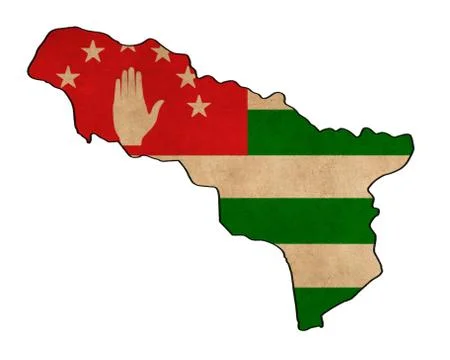 Abkhasia map on abkhasia  flag drawing ,grunge  and retro flag series Stock Illustration