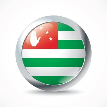 Abkhazia flag button Stock Illustration