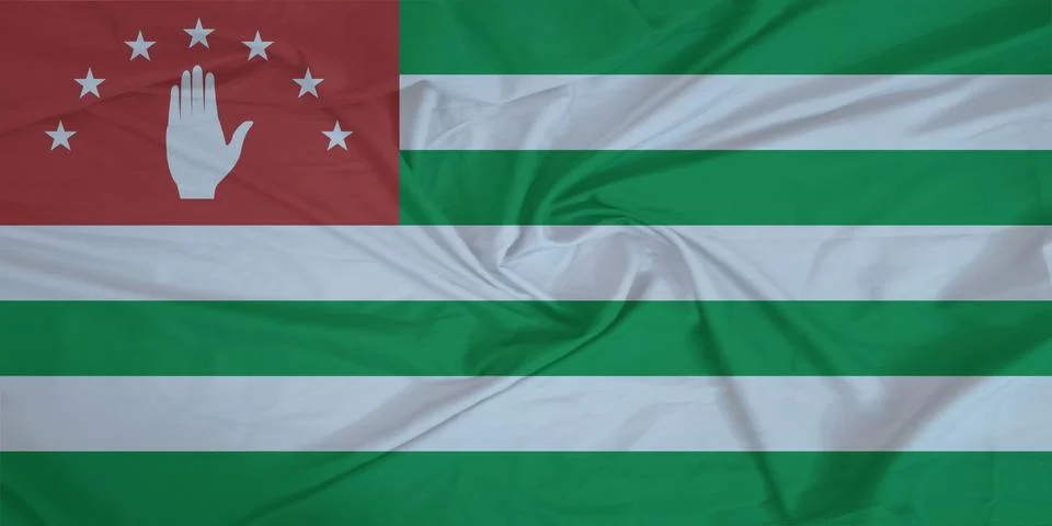 Abkhazia Flag fabric rippling in the wind Stock Photos