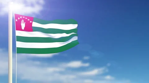 Abkhazia flag waving Stock Footage 959559