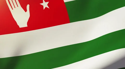 Abkhazia flag waving in the wind. Looping sun rises style.  Animation loop Stock-Footage 48274068