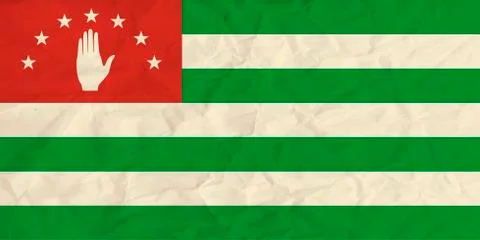 Abkhazia paper flag Stock Illustration