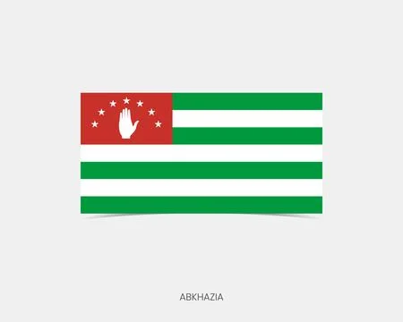 Abkhazia Rectangle flag icon with shadow. Stock Illustration