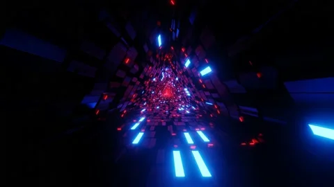 Ablaze Futuristic Techno Space-Age Tunnel 4k uhd 3d rendering vj loop Stock Footage 137353898