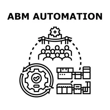 Abm automation process managing customer relationships Illustrazione stock