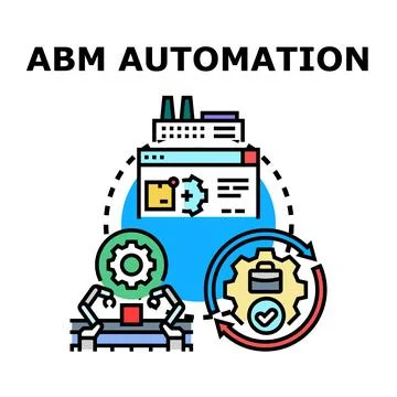 Abm automation strategy optimizing business processes vector Stock Illustration