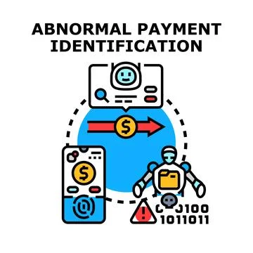 Abnormal payment identification detecting transaction fraud concept Stock Illustration