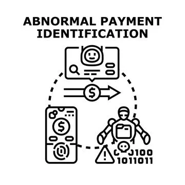 Abnormal payment identification detecting transaction fraud concept Stock Illustration