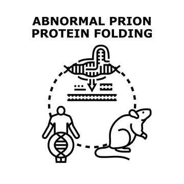 Abnormal prion protein folding disease vector concept Stock Illustration