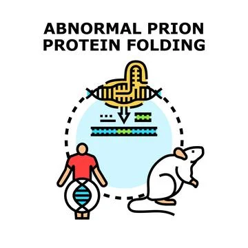 Abnormal prion protein folding disease vector concept Stock Illustration
