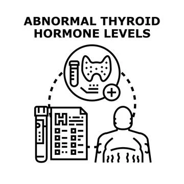 Abnormal thyroid hormone levels diagnosing and treatment concept Stock Illustration