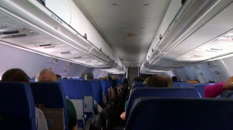 Aboard an airliner while in flight Stock Footage 11116172