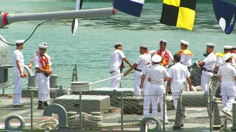 Aboard the Turkish warship Stock-Footage 5501207