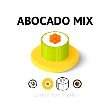 Abocado mix icon in different style Stock Illustration