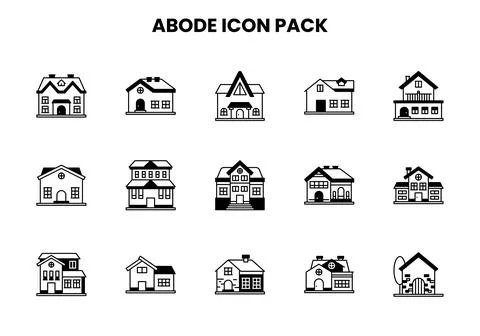 Abode DuoTone Bundle Icons Pack Stock Illustration