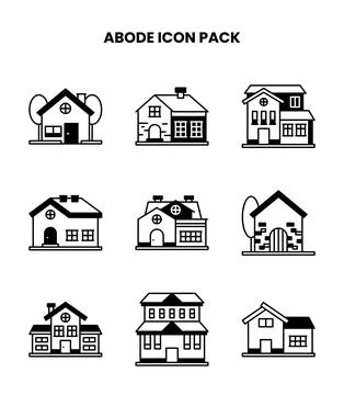 Abode DuoTone Icons Pack Stock Illustration