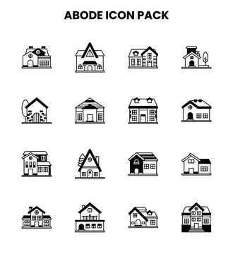 Abode DuoTone Set Icons Pack Ilustración de archivo